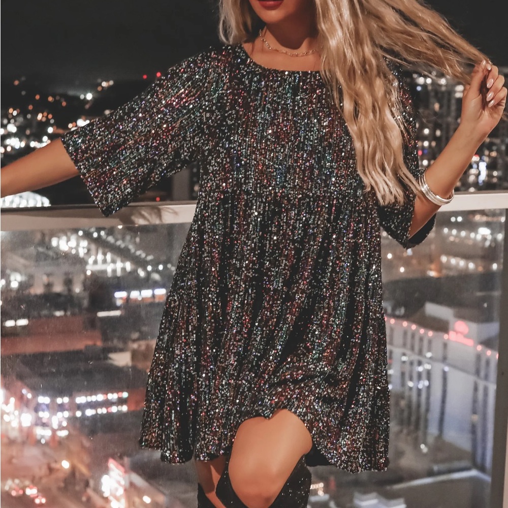 My Queen sequin baby doll dress